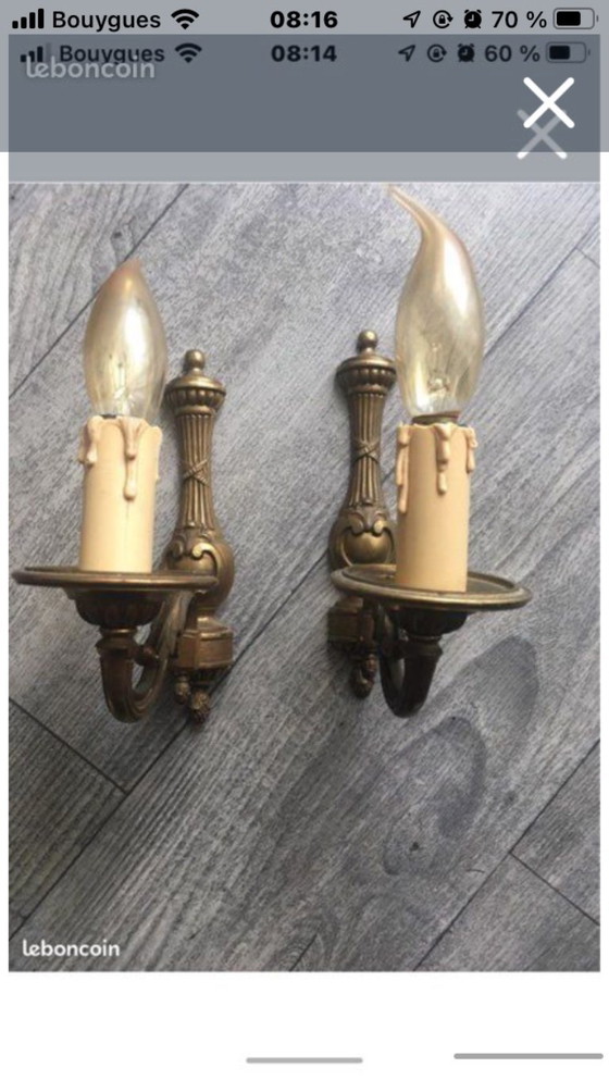Image 1 of Pair of genuine bronze wall sconces
