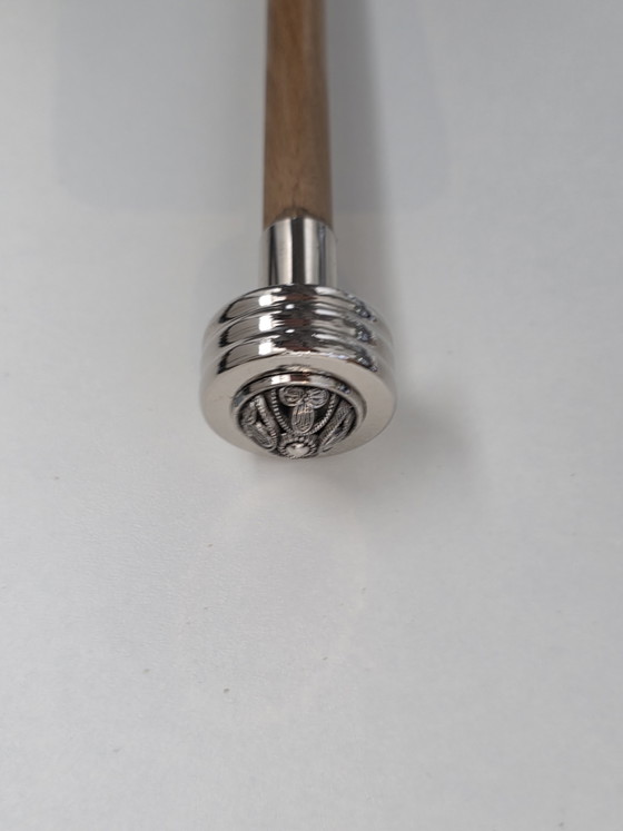 Luxury Wooden Walking Stick with Silver-Tone Carved Handle - Brand New – Decorative Objects, Metal (photo 2 of 10)