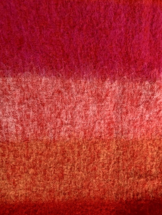 Image 1 of Luxurious Cecchi e Cecchi plaid/blanket – red-orange striped