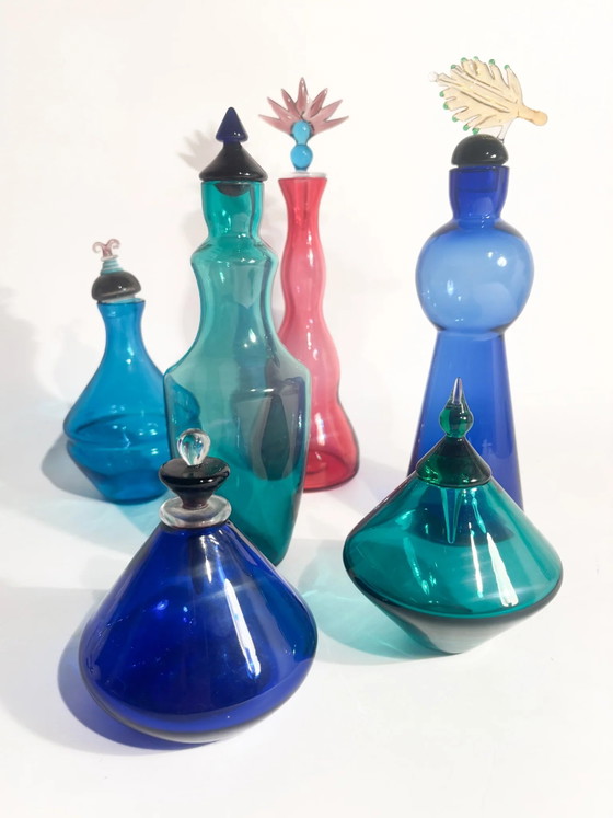 Bottiglia in vetro di Murano verde di Yoichi Ohira per De Majo, 1992, Oggetti decorativi, Hedendaags (foto 8 di 8)