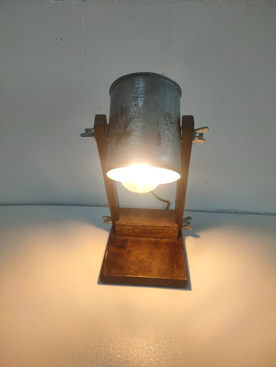 Image 1 of Retro tafellamp nachtkastlampje bliklamp