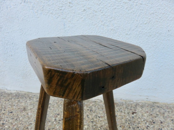 Tripod Farm Stool in Solid Wood, 50s 60s (photo 5 of 10)