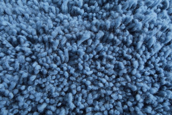 Image 1 of Tappeto Beni Ourain blu - Tappeto marocchino - Tappeto blu tinta unita - 230x140