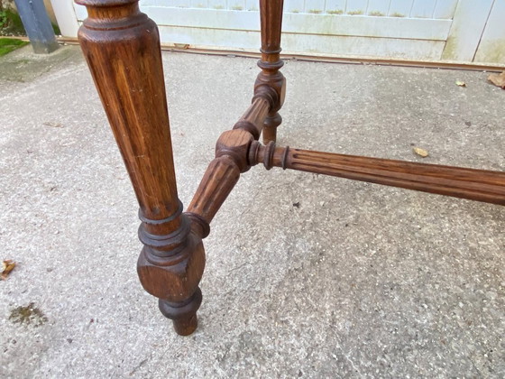 Image 1 of Schreibtisch mit 2 Schubladen, massive Eiche, 130 x 71 cm