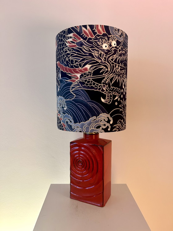 Image 1 of Upcycled table lamp made from a mid-century design vase - cordless with LED light source