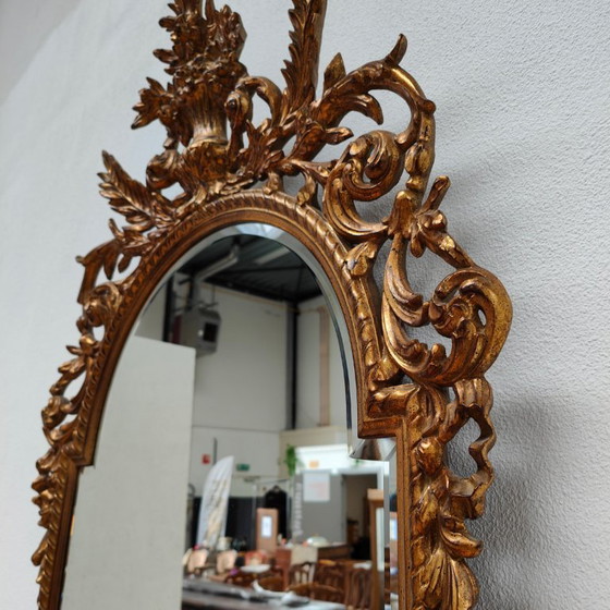 Image 1 of Vintage goudkleurige Barok Rococo spiegel, schouwspiegel Regency