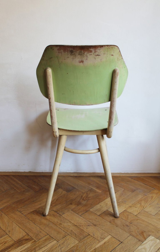 Set di 6 sedie da pranzo TON | Finitura originale color pastello | 1964 – Wood (photo 9 of 46)
