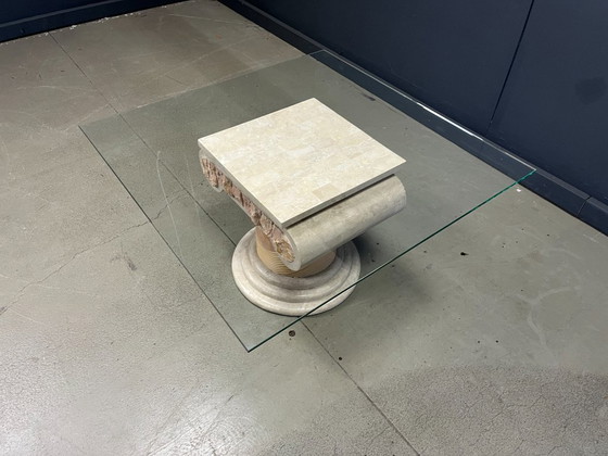 Image 1 of Table basse à colonnes tessellées de Maitland Smith, années 1970