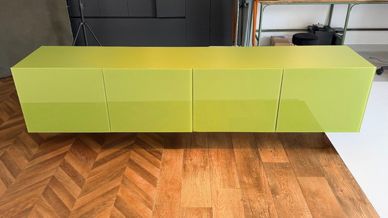 Image 1 of Meuble mural design Lago « Amplia » – buffet suspendu vert olive