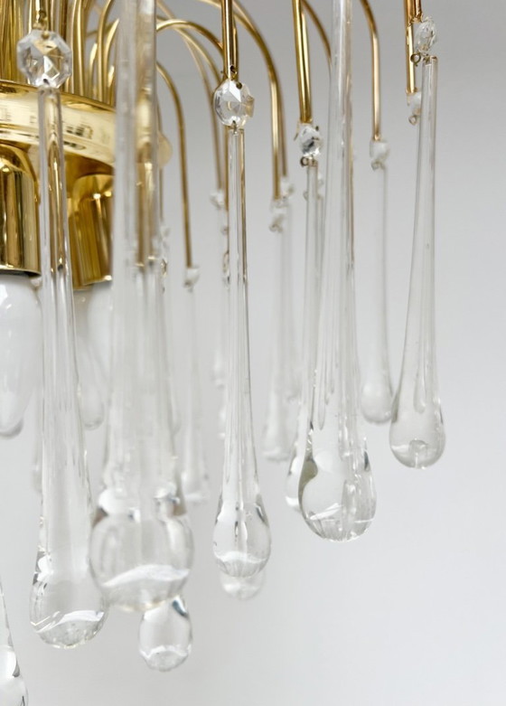 Image 1 of Lampadario a cascata in vetro di Murano XL, anni '70