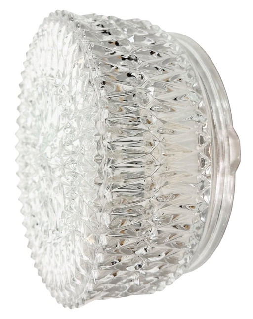 Vintage Glass Wall Or Ceiling Light, 1970s