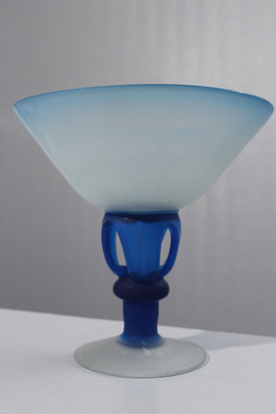 Image 1 of Blown glass fruit bowl, known as Scavo Murano, Italy, 1980s