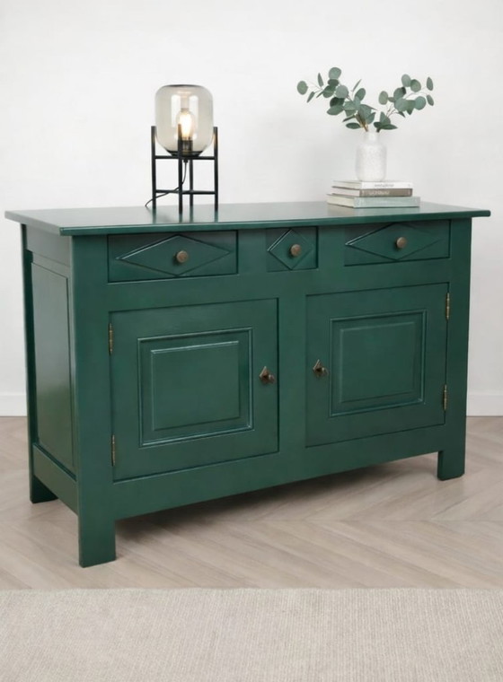 Image 1 of Unique hand-painted sideboard in 'Deep Forest Green'