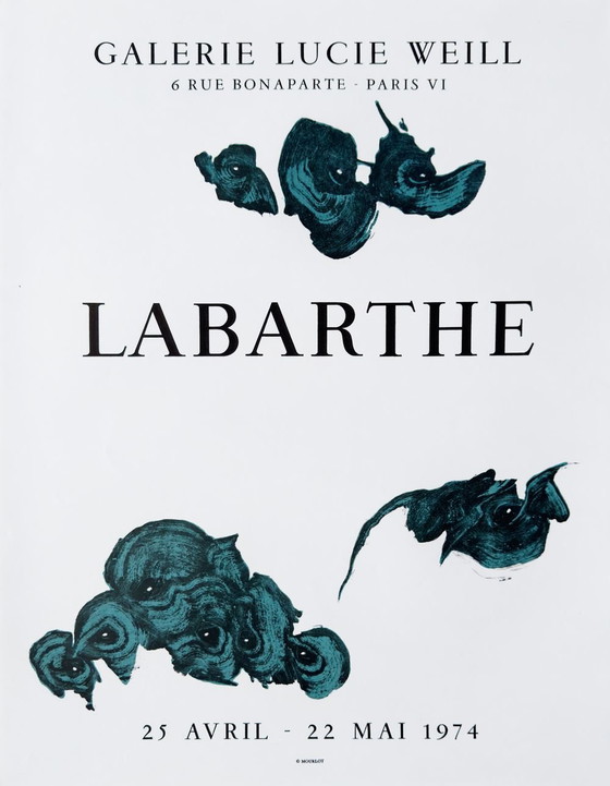 Image 1 of Philippe LABARTHE Expo 74 - Galerie Lucie Weill original poster 1974