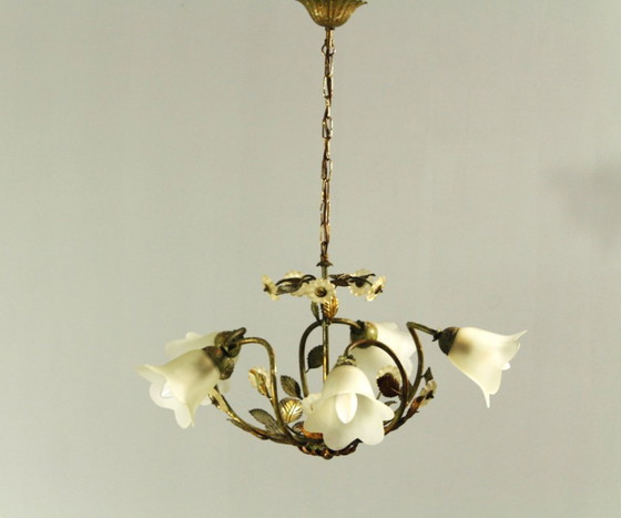 Image 1 of Lampada a sospensione floreale vintage di W.Müller-München, anni '80