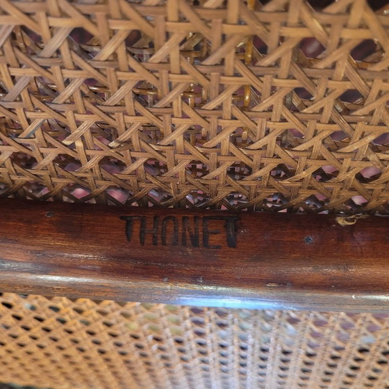 Image 1 of Reclining chaise longue armchair, bent beech wood, signed Thonet, Art Nouveau, 1879 - Austria