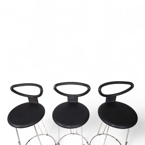 Image 1 of Fasem Italia 3-piece set of postmodern bar stools by Nobu Tanigawa, 1990