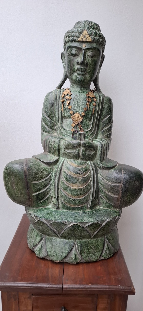 Image 1 of Statue de Bouddha en bois/ancienne