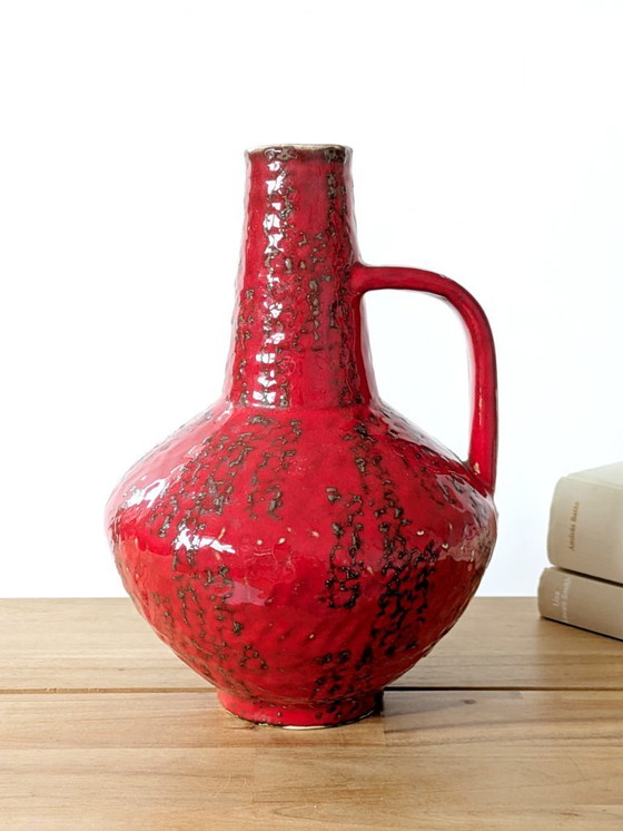 Image 1 of Large Carstens Tönnieshof Red Pitcher Vase | 1960s West German Pottery
