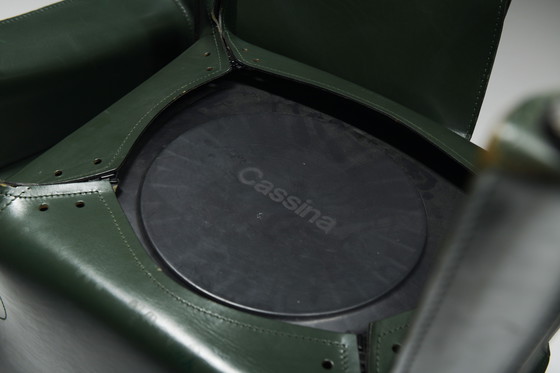 Image 1 of Ensemble vintage de rares chaises Cab 413 vert foncé par Mario Bellini - Cassina Italy