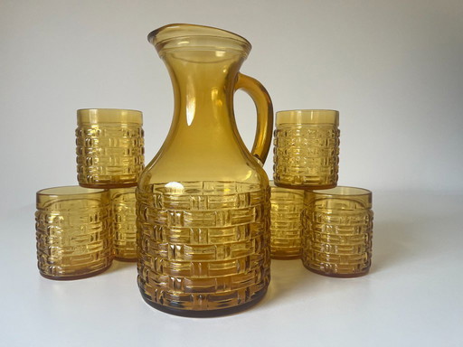 Servicio de naranjada Bormioli - 1970