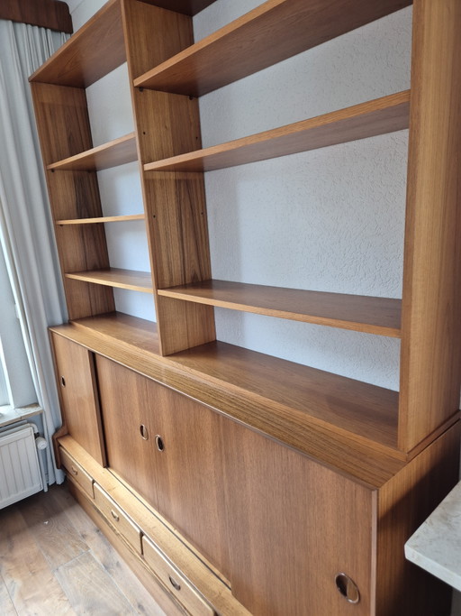 Armadi a muro vintage anni '60 / Highboard – Teak – Libreria, Credenza & Vetrina – wandkast, Textile, Wood (photo 2 of 5)