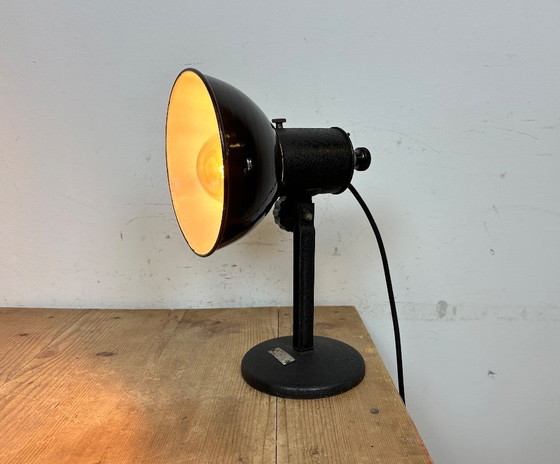 Image 1 of Vintage Black Enamel Table Photo Lamp, 1950s