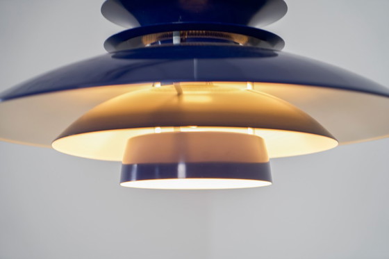 Image 1 of Elegante blauwe hanglamp van Belux (Denemarken, jaren 80).