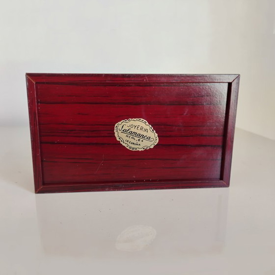 Image 1 of WOODEN BOX WITH STERLING SILVER LID