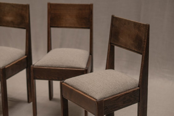 Image 1 of Früher Satz minimalistischer Esszimmerstühle, Haagse Schule