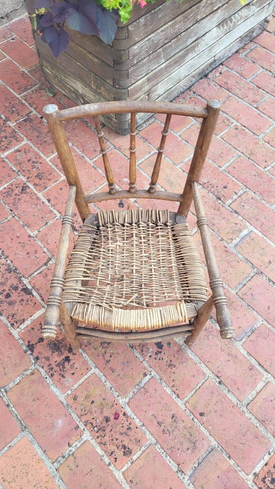 Fauteuil pour enfant – Rocking chairs, Wicker, Wood, Vintage (photo 6 of 7)