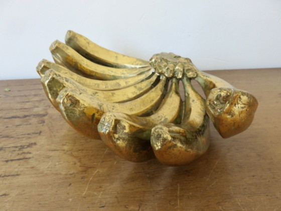 Banana sculpture in gilded resin, vide poche, 80s - 90s, Decorative Objects, Gold (photo 4 of 11)