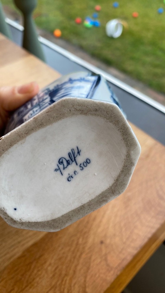 Image 1 of Vase ancien en bleu de Delft, décembre 500