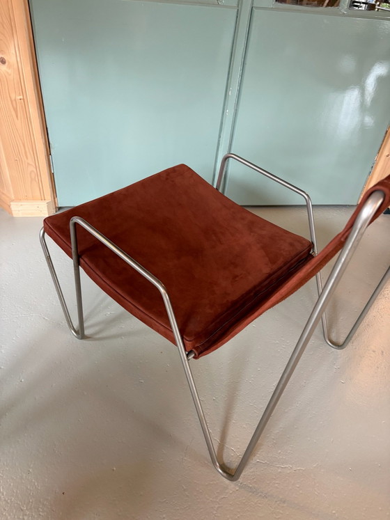 Fritz Hansen Bachelor Chair Verner Panton, Fauteuils, Leer, Metaal, Bruin (foto 12 van 12)