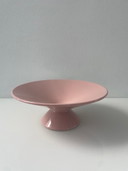 Moderne pastellrosa Keramikschale auf Fuß, 25 cm