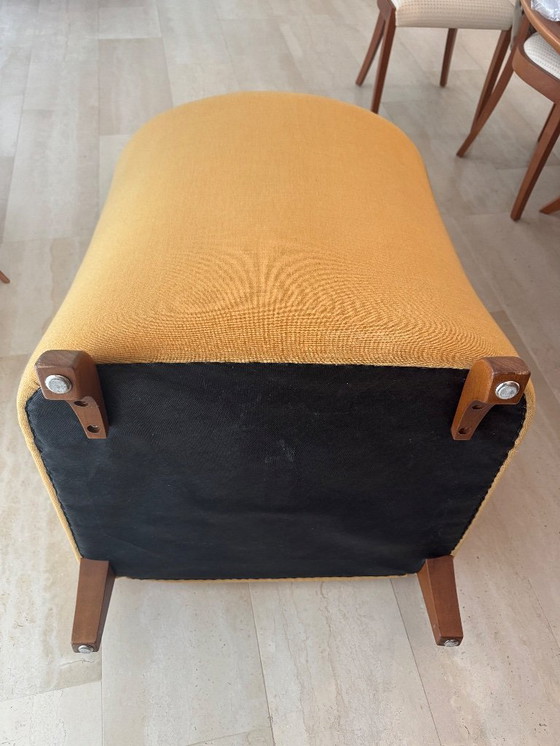 Image 1 of Sillón banco Momo en tejido amarillo ocre