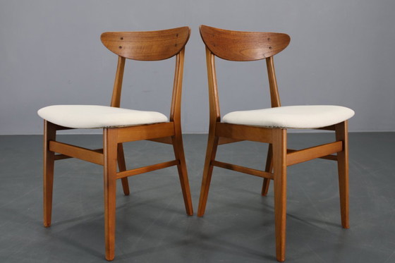 Image 1 of 1960er Satz von fünf restaurierten Teakholz-Esszimmerstühlen von Fastrup, Dänemark