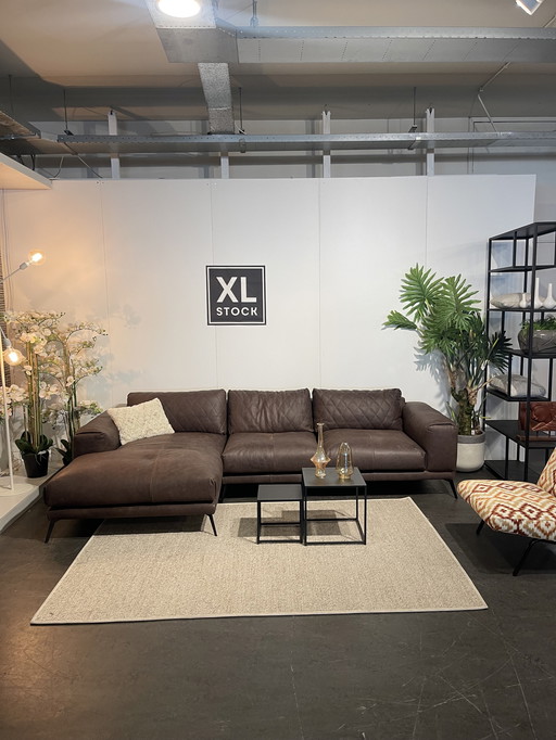XL STOCK leren Liegestuhl
