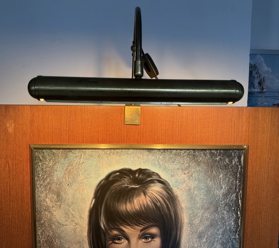 Image 1 of Schilderijlamp van messing uit het midden van de 20e eeuw – Vintage galerielamp