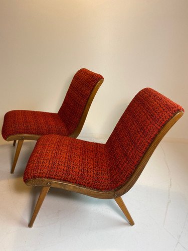 Jens Risom Poltrona Lounge Chair Anni '40 '50 Rosso Boucle Vostra Knoll – Poltrone (photo 10 of 38)