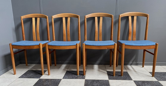 Image 1 of 4X Ekstrom Eiken Eetkamerstoelen Voor Johansson & Soner Zweden 1960S