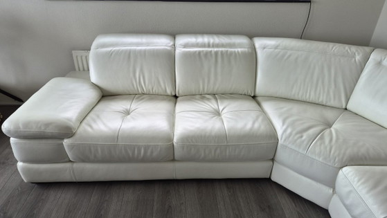 Sofá esquinero grande de lujo en piel 'Celanova' - Blanco Stardust – Sofás esquineros, Leather (photo 4 of 10)