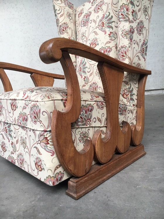 Image 1 of Ensemble de fauteuils à oreilles haut de style début XXe siècle