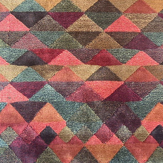 Image 1 of Schitterend geometrisch Italiaans wollen tapijt "Luxor" uit de jaren 80 van Missoni voor T&J Vestor
