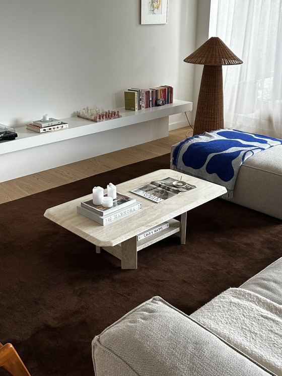 Vintage Travertine Coffee Table, Italy 1980s (photo 4 of 7)