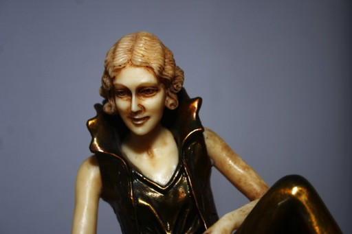 Statuetta in stile Art Déco – decoratieve objecten, Marble, Metal (photo 2 of 5)