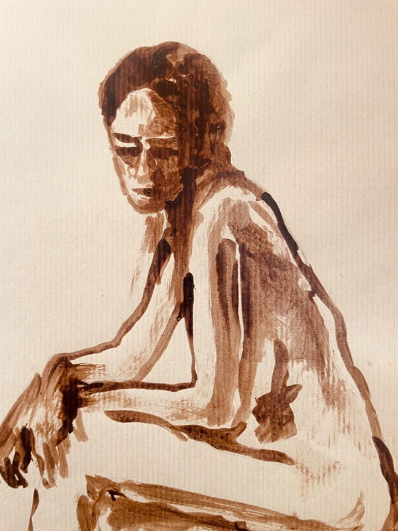 Image 1 of Preparatory sketch for a female portrait depicting "sadness"