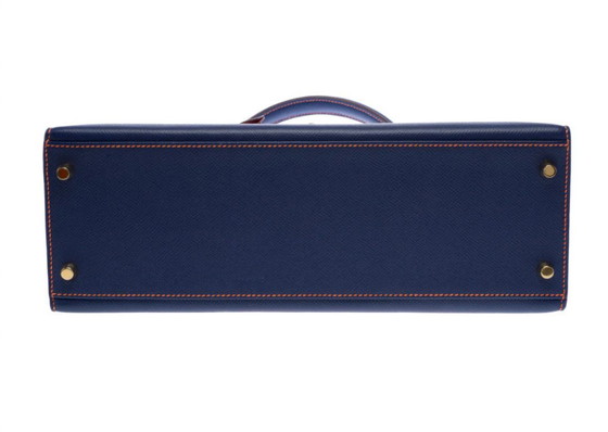Image 1 of Borsa Hermes Kelly 32 En Cuir Bleu - 103430