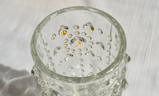 Pavel Pánek vase knobs “Spiky” pressed glass glassworks Heřmanova Huť / Sklo Union 70s – vazen (photo 2 of 14)