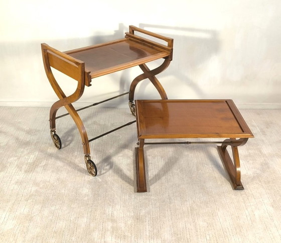 ✨ Bellissima coppia di tavoli vintage in teak – Carrello bar & tavolino – Benoit-Guyot Lyon ✨ – Benoit Guyot (photo 11 of 20)